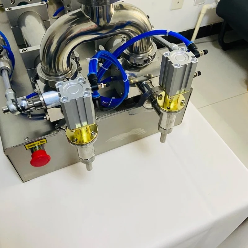 Small Filling Machine With Heating And Stirring Device, Honey Tomato Sauce Double Head Packaging Machine