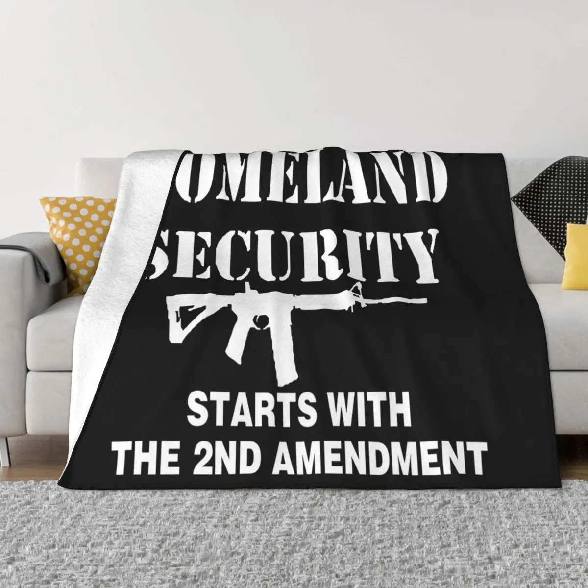 Homeland Security Starts 2Nd Amendment Ar15 Nra Humor Cheap Sale Loose Top Quality Youth Men Throw Blanket