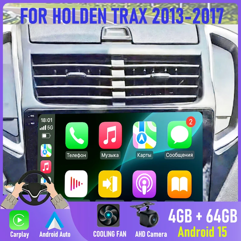 

9'' Android 15 Car Radio FOR HOLDEN TRAX 2013-2017 6+128GB GPS Navi BT Carplay WiFi Touch Screen FM 2DIN
