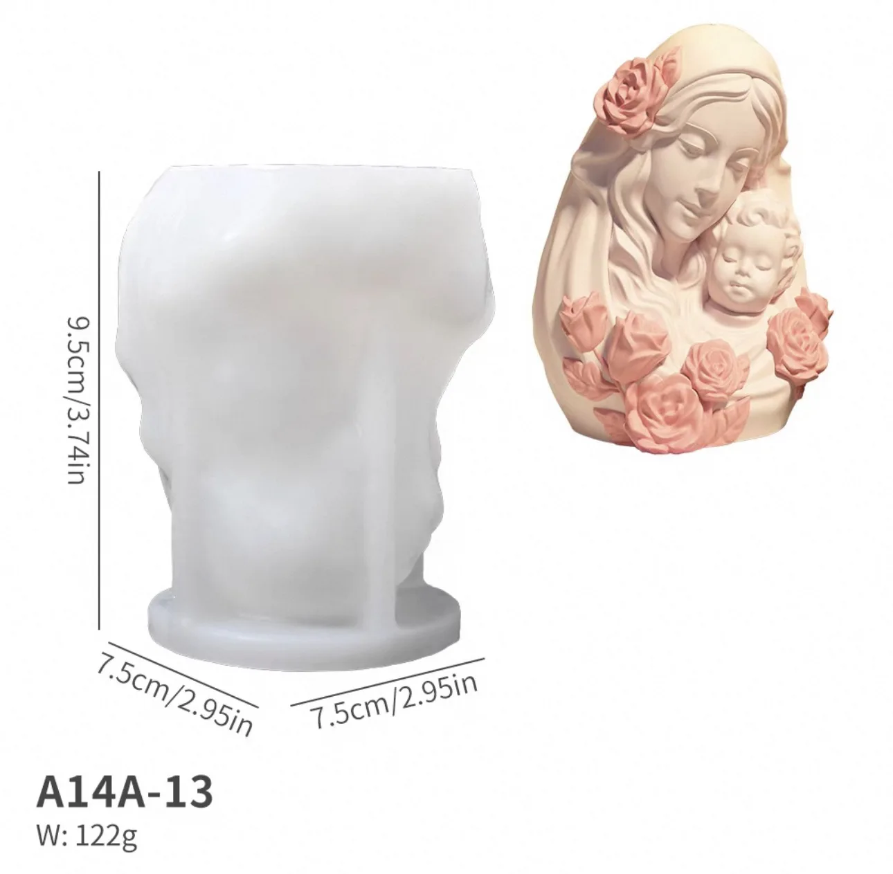 Mother's Day scented candle silicone mold diy mother and child stereo plaster ornaments decorative drop mold