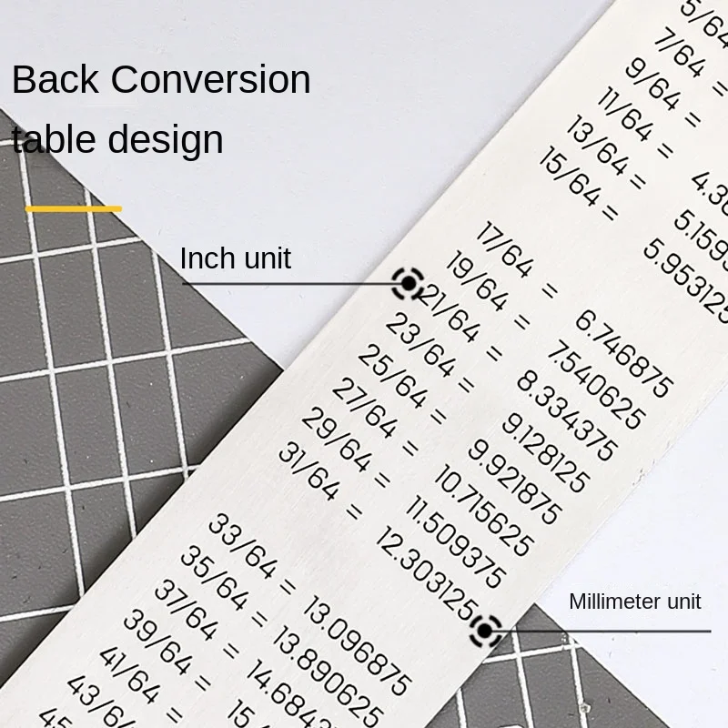 Deli 1 Pcs 15/20/30/50cm Multi-standard Measuring Ruler Stainless Steel Woodworking Portable Hand Percision Measuring Tools