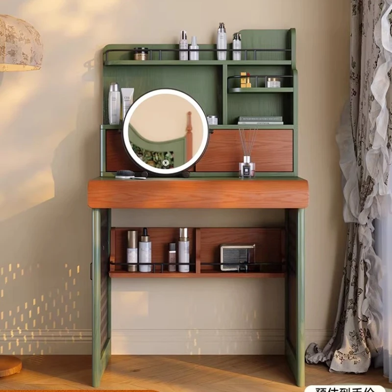 Solid wood dresser, French retro style master bedroom small dresser shelf, antique style integrated dresser in the bedroom