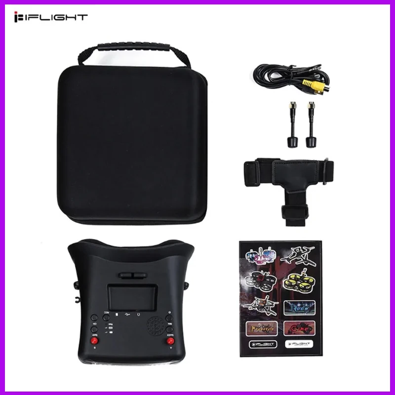 Occhiali FPV IFlight da 4,3 pollici NTSC 40CH 5,8 GHz con funzione DVR Batteria integrata da 3,7 V/2000 mAh/ricevitore da 5,8 GHz 40 canali per drone FPV