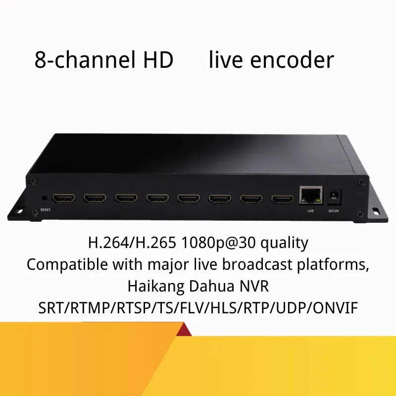 OTV-CY5 8-channel H.265 hdmi encoder H.264 video pusher iptv live broadcast facebook youtube