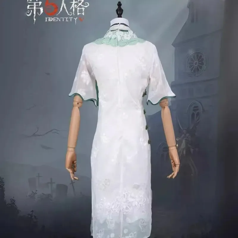 Gioco: Identità V Emma Woods Costume Cosplay Giardiniere Cappello Borsa Vestito Cos Abbigliamento Completo West Lake Cheongsam Gioco di ruolo Donna Set iii