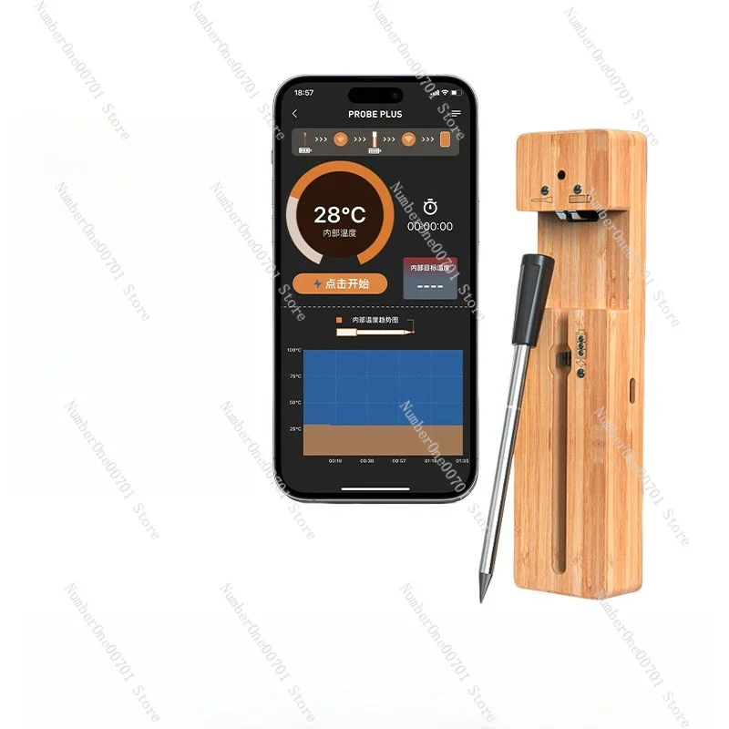Bluetooth Wireless Meat Thermometer with Probe, Smart Digital Cooking Thermometer for BBQ, Grilling, Oven and Smoker
