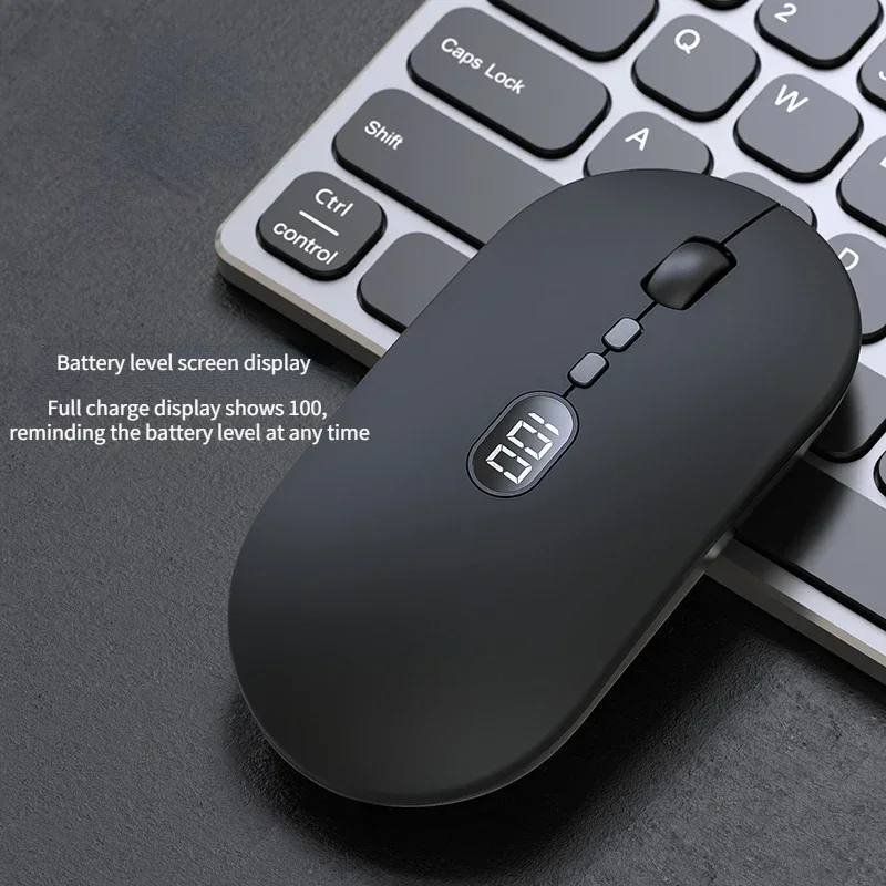 

X1 Wireless Computer Mouse for Laptop with Battery Level Visible Rechargeable 2.4G Portable USB Mouse Silent Click Windows Mac