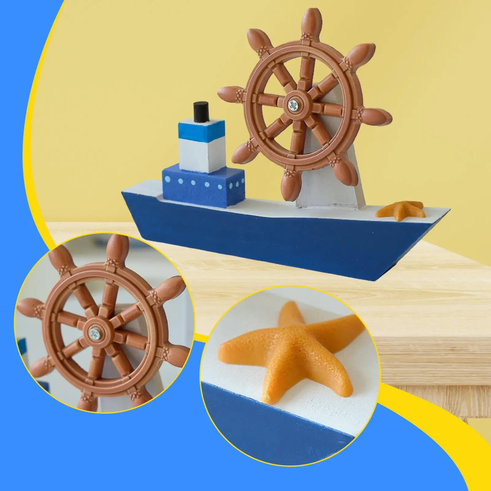 Wooden Sailboat Model Gift Desk Ship Sailing Boat Decor Prop Nautical Rudder for Living Room Bookcase Cabinet Birthday Cupboard