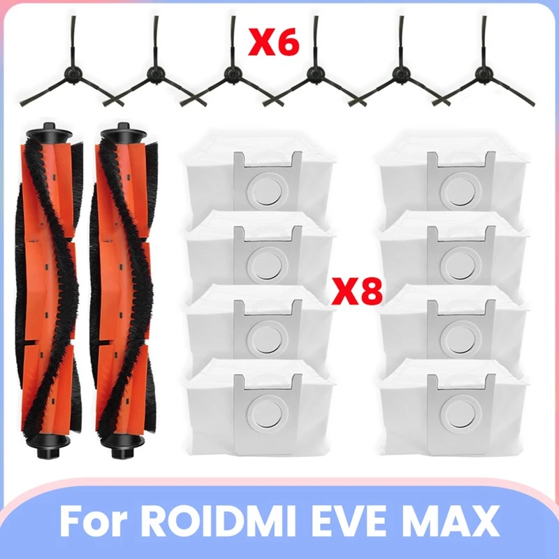 For ROIDMI EVE MAX Vacuum Parts Main Roller Side Brush Dust Bag Accessories