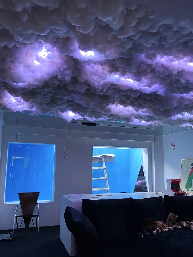 Colorful thundercloud lantern indoor cloud atmosphere lightning dark cloud decorative lights e-sports room script kill DIY