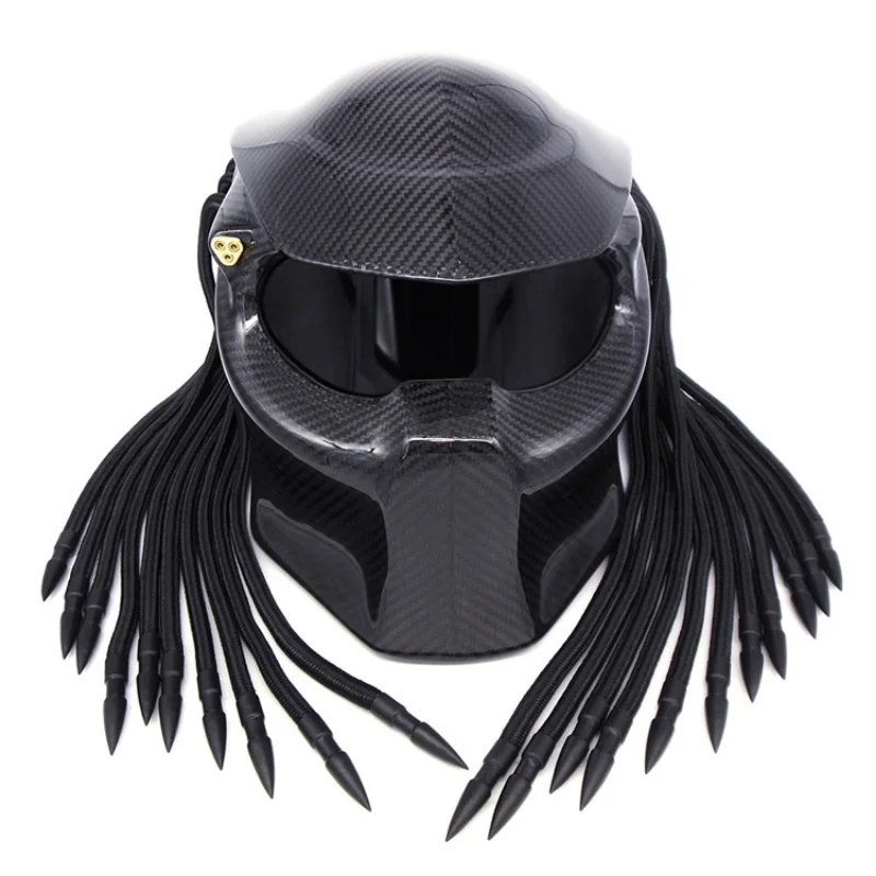 2024 New Carbon Fibre Full Face Motorcycle Helmet Safety Unisex Dirt Bike Motorcycle Helmet Dot Approved Braided Wigs Protective