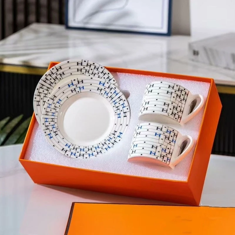 

Exquisite New Bone China Coffee Cup Set Luxury Afternoon Tea Ware 250ml Breakfast Tea Cup Stylish Household Drinkware