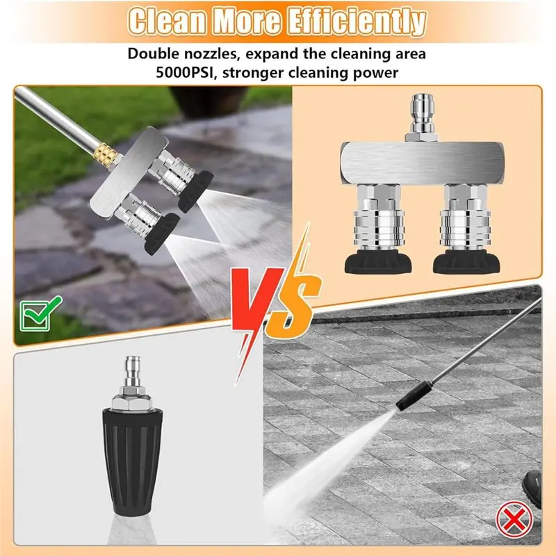 A76I-Pressure Washer Tips, 2-In-1 Power Washer Nozzle Tip, Dual Pressure Washer Nozzle With 10 Pressure Washer Sprays Nozzles