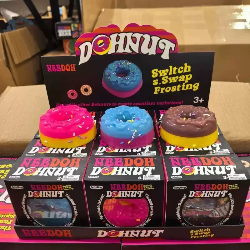 2026 NEEDOH TPR Donut Candy Pressure Cube, Soft Squeeze Toy, Portable Relief Gift for Adult ADHD Office