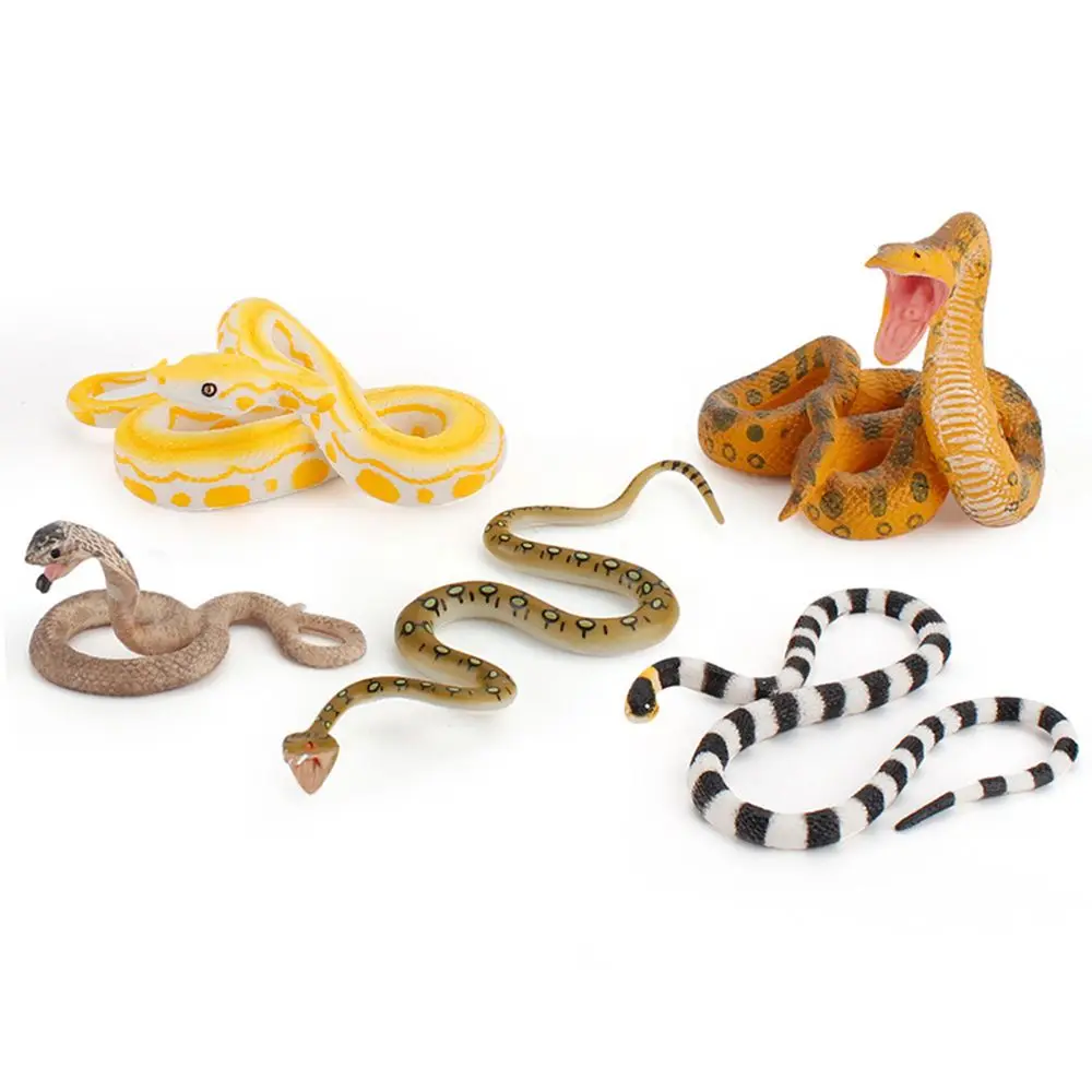 Funny Realistic Prank Props Halloween Scared Snake Toys Animal Model Simulation Snake Rubber Snake Figure For Kids |Adult