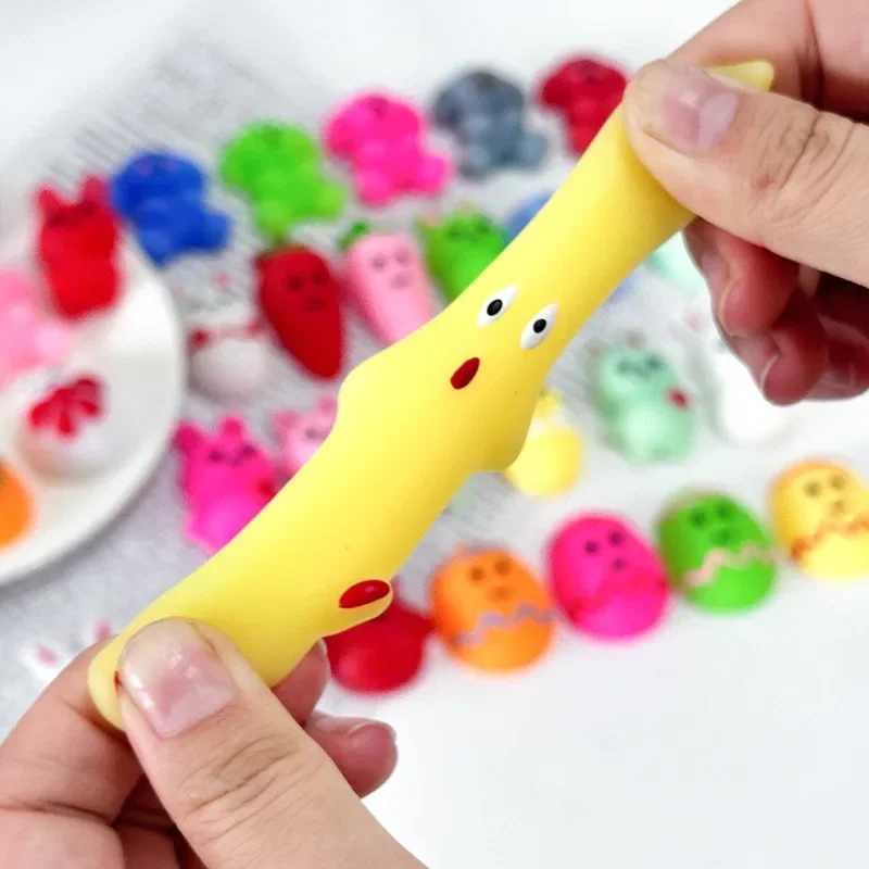 1-100PCS Easter Squishy Stress Relief Toys Mini Egg Cute Bunny Rice Cake Animal Sensory Fidget Toys Basket Stuffers Gifts
