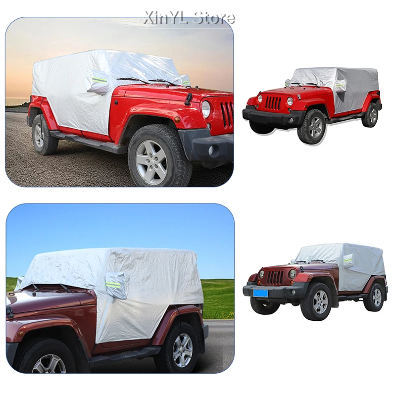 

For Jeep Wrangler 4 Door JL JK /BJ40 Car Cover with Reflective Strip Sunscreen Protection Dustproof&Waterproof UV Scratch