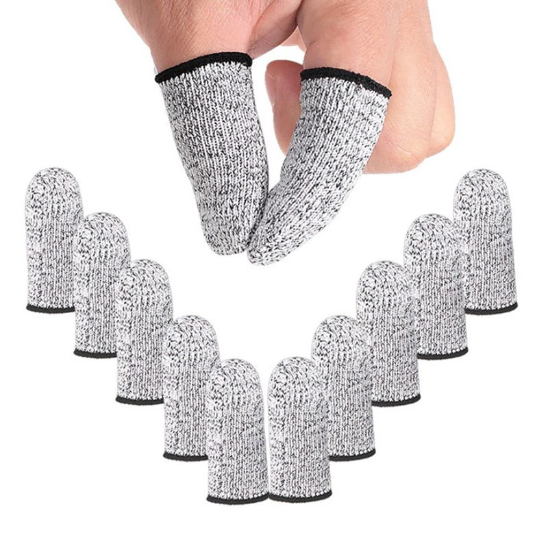 10pcs Cut Resistant Finger Cots Protector Finger Sleeve Protectors Reusable Fingertip Covers for Kitchen Work Sculpture Garden