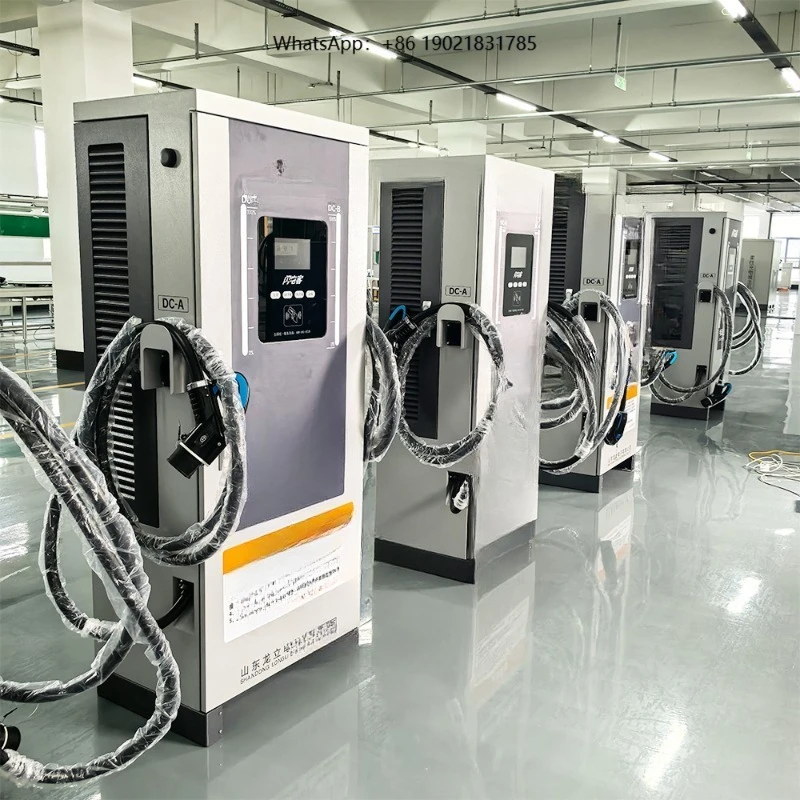 60kW DC fast electric vehicle charger, commercial electric vehicle charging station, supports RFID card and QR code payment GB/T