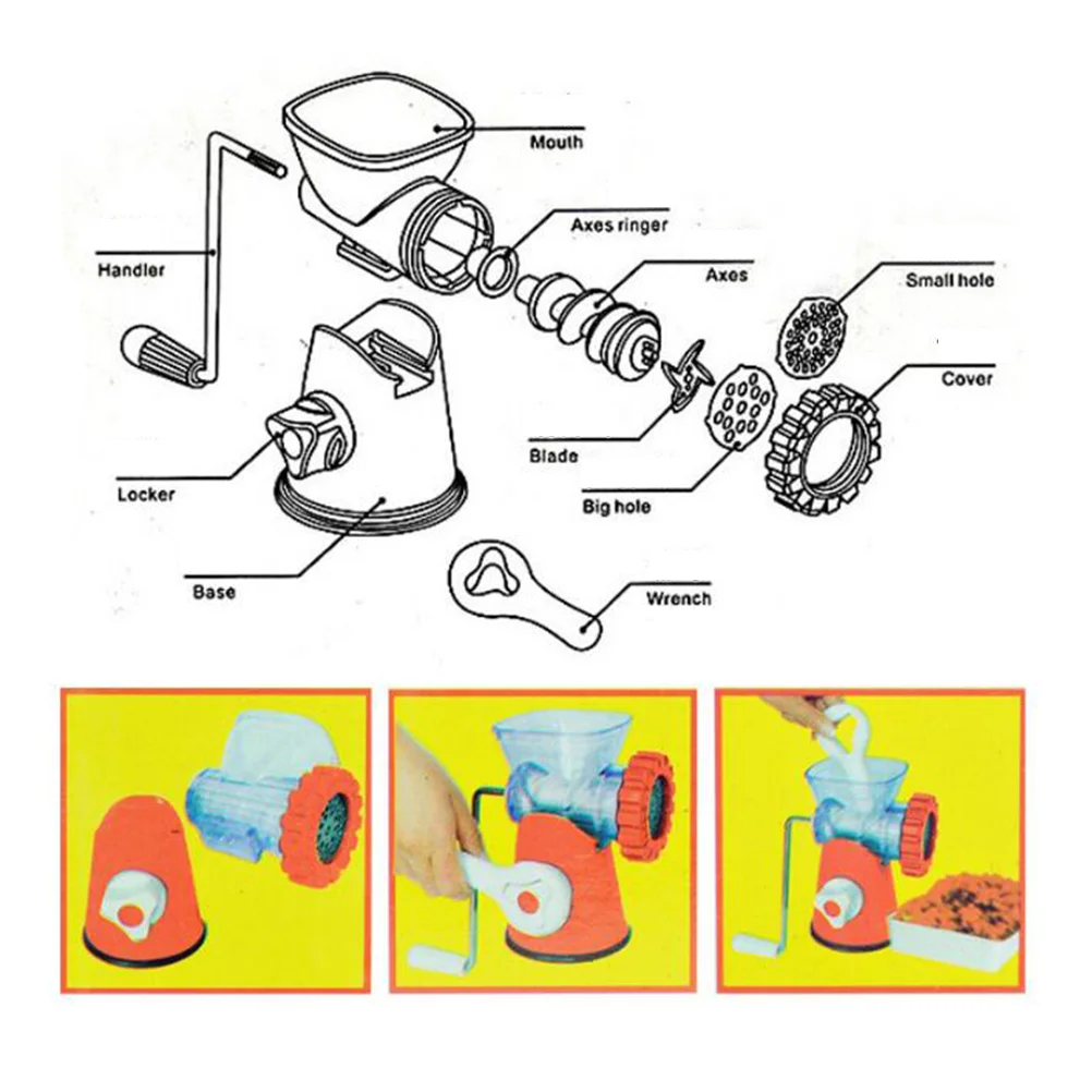 Manual Meat Multipurpose Meat Mincer Sausage Filler Machine for Meat Vegetable