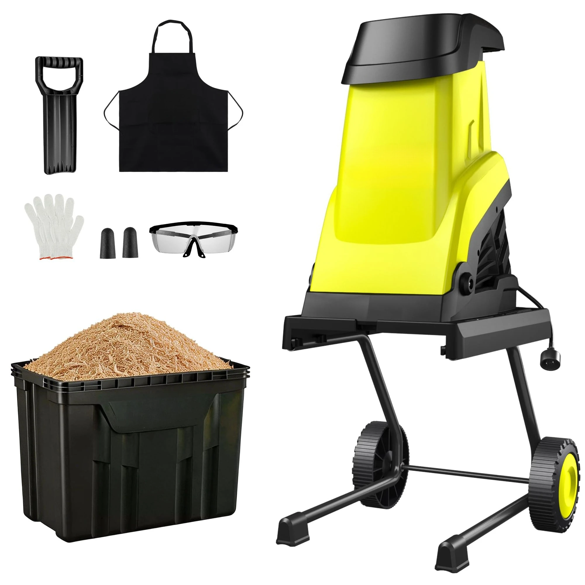 15 Amp Electric Wood Chipper Shredder, 1.8 Inch Cutting Diameter