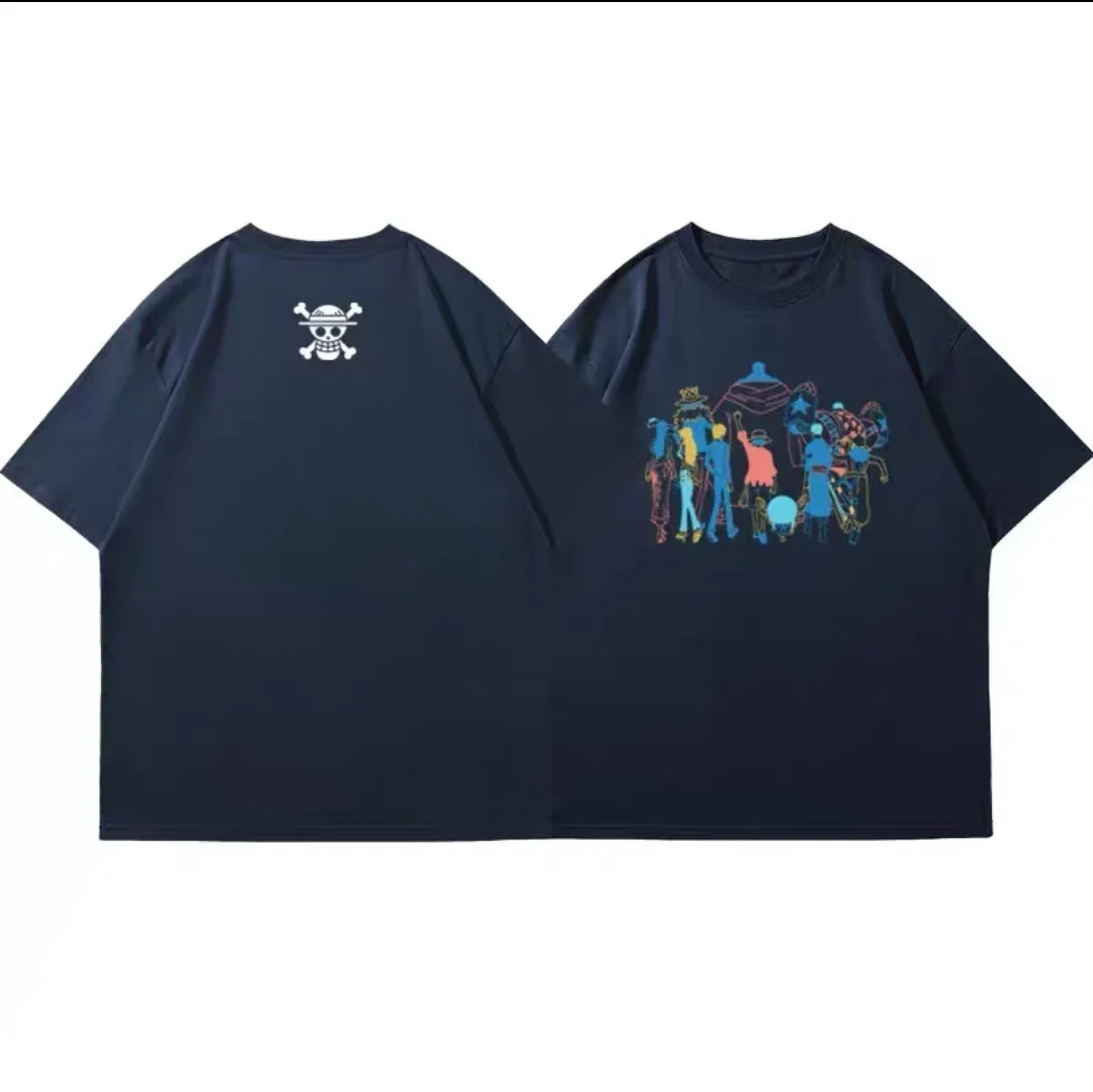 

2025 Brand Summer Popular ONE PIECE Peripheral T-shirt Cartoon Japanese Animation Casual Short-sleeved Pure Cotton Printing