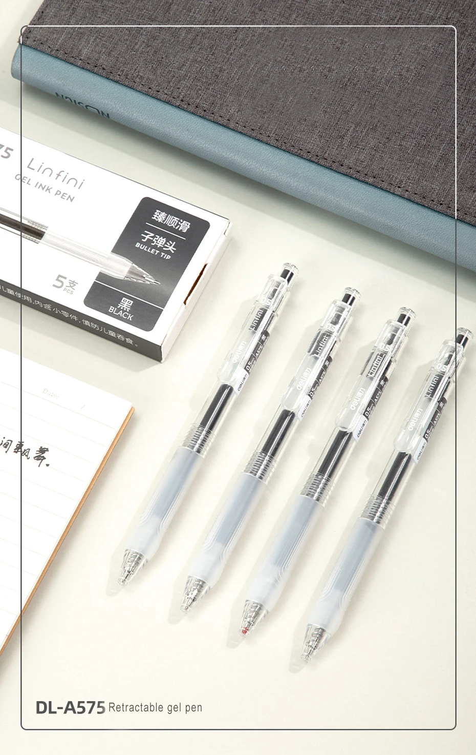 Deli Gel Pen 0,5mm Presse einziehbare Kugelschreiber einfachen Stil gelten für Schul büro Schreibwaren Zubehör – Detail 11