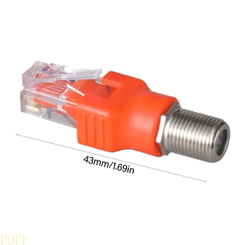 

1PC RF to RJ45 Converters Adapter F-Type Connectors RF Female to RJ45 Male Coaxial Coax Barrels Coupler Adapter