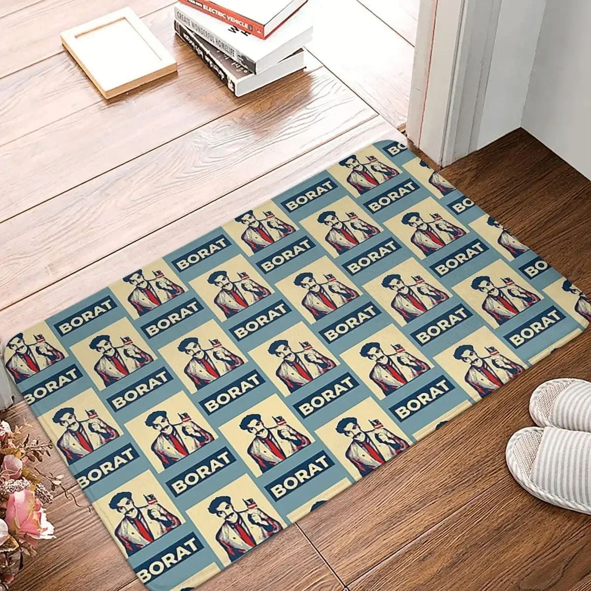 Borat For President Doormat Rug Carpet Mat Footpad Polyester Non-slip Front Room Corridor Kitchen Bedroom Balcony Toilet