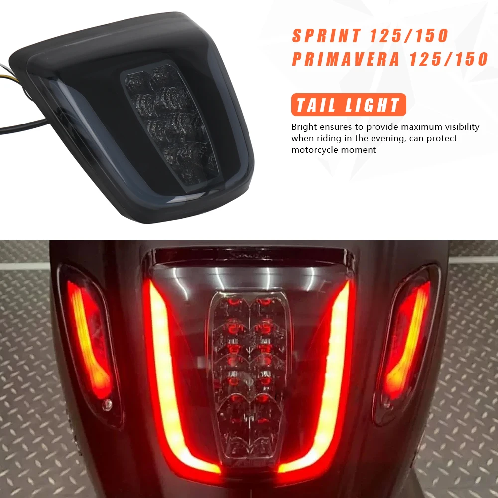 

SPRINT PRIMAVERA 125 150 Motorcycle Brake Tail Light Turn Signals LED Integrated New For Vespa Sprint Primavera 150 125