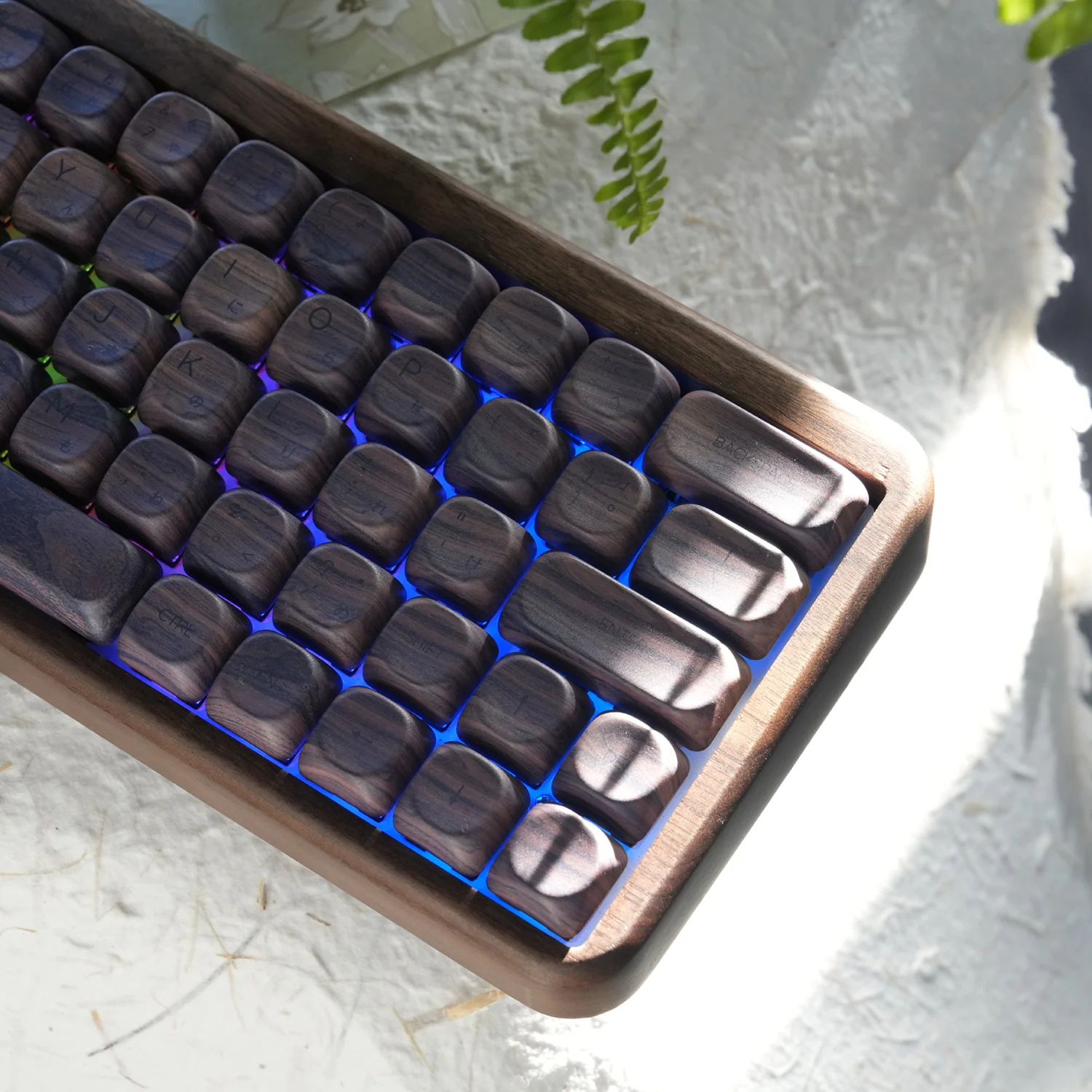 133 Keys Walnut Wood Theme Keycaps Wood Grain Five Sided Heat Sublimation MOA For 61/64/68/100 Cherry Gaming Mechanical Keyboard