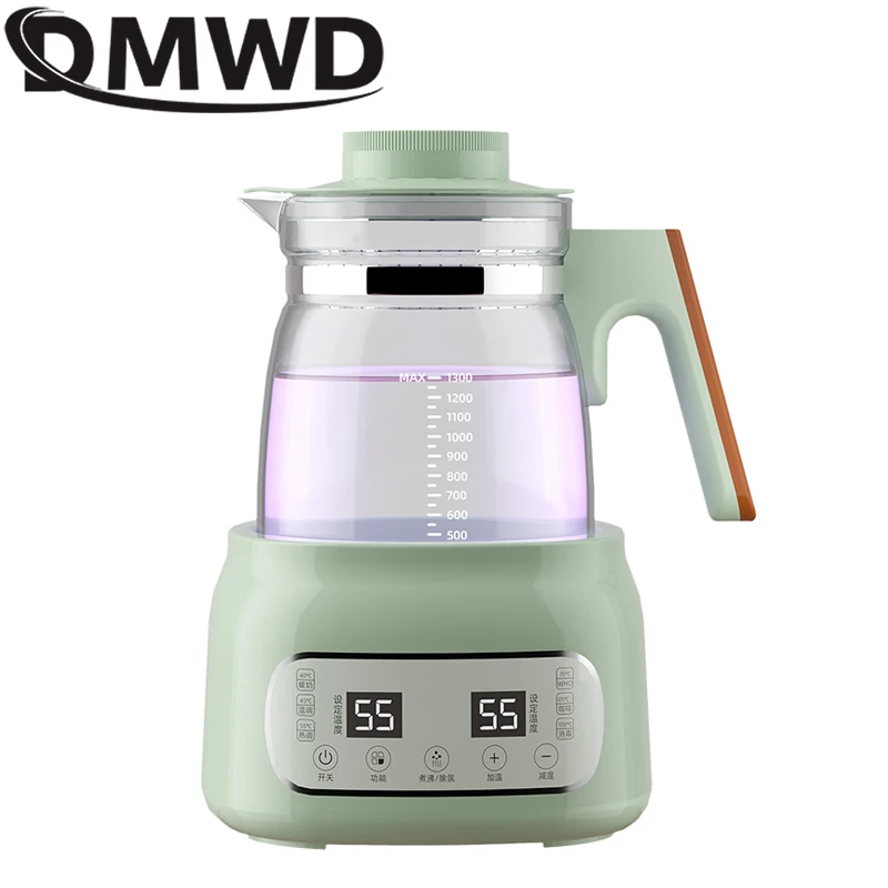 DMWD 1.3L Infant Thermostatic Milk Regulator Baby Kettle Keep Warm Health Pot Hot Water Smart Insulation Pot Milk Powder Warmer