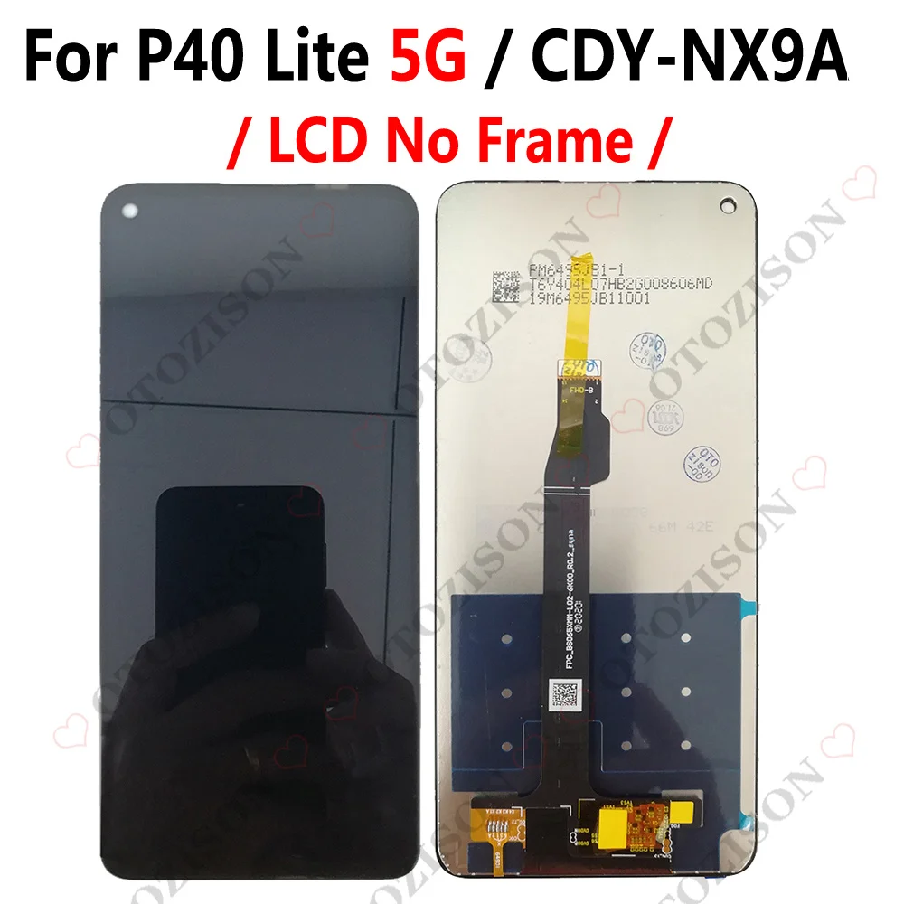 For Huawei P40 lite 5G LCD With Frame CDY-NX9A Display 4G JNY-L01A L21A Screen Touch Digitizer Assembly Replacement P40lite LCD