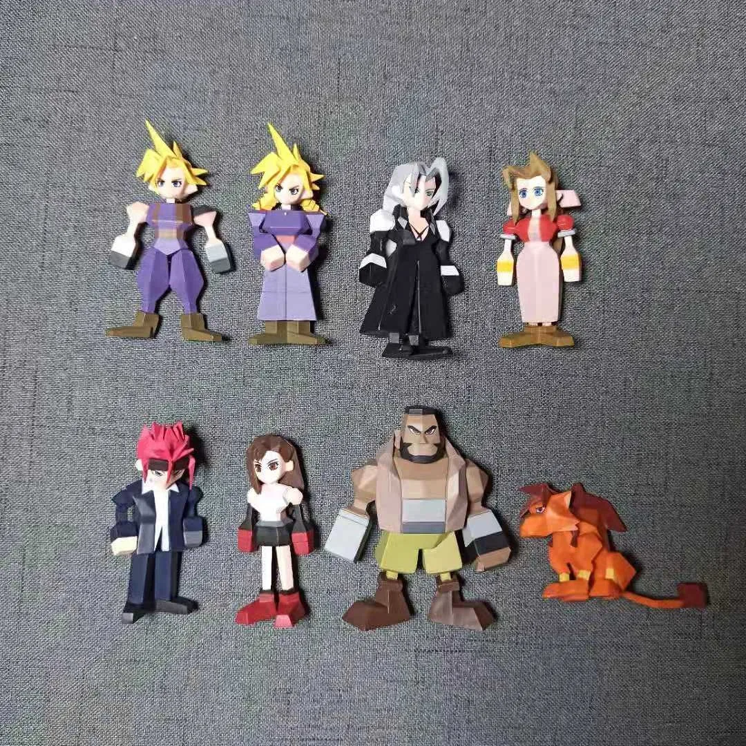 Genuine in stock SE Final Fantasy 7 Claude Retro Polygonal Handheld Doll Trendy Play Model Toy Gifts