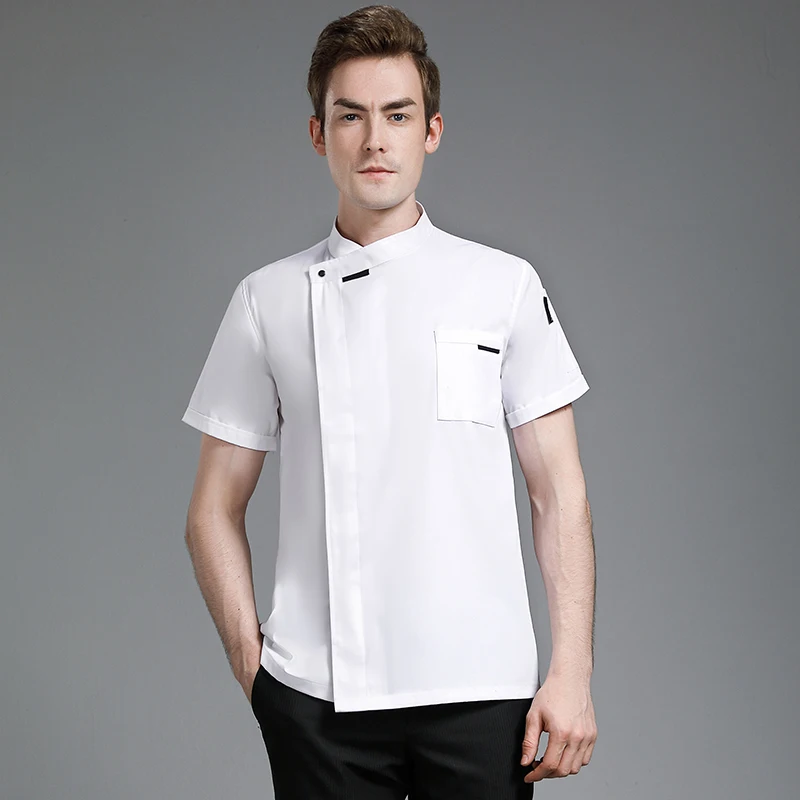 Professional Chef Jacket bakery Pizza Cook Wear Chef Shirts Cooking Suit Short Sleeve Hotel Costume Kitchen Blouse For Man