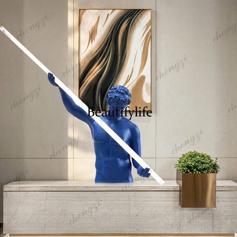 03 custom creative humanoid art sculpture table lamp character decoration large designer ornament with lamp