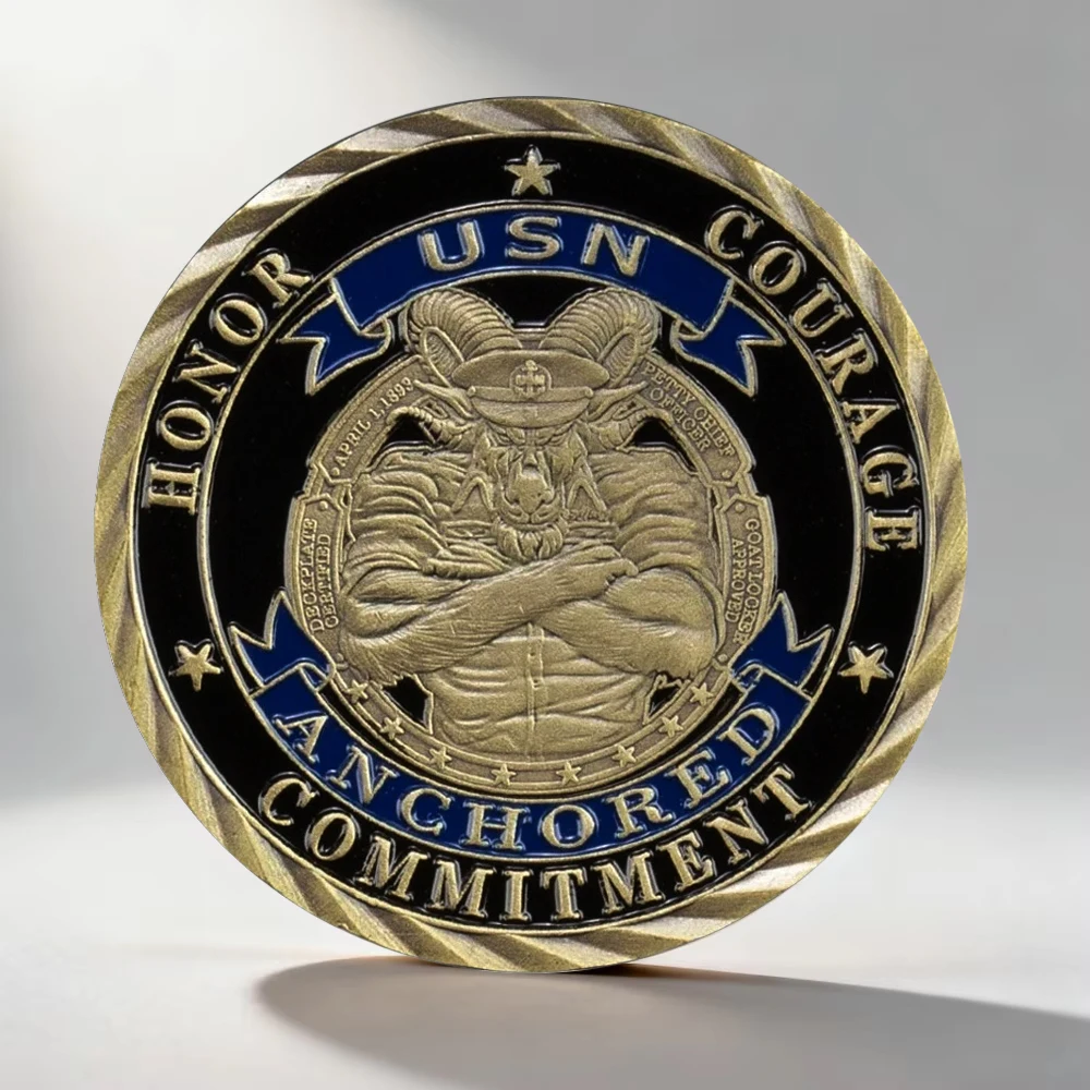 United States Navy Reserve Bronze Plated Souvenir Coin USN Core Values Commemorative Coin Home Decoration