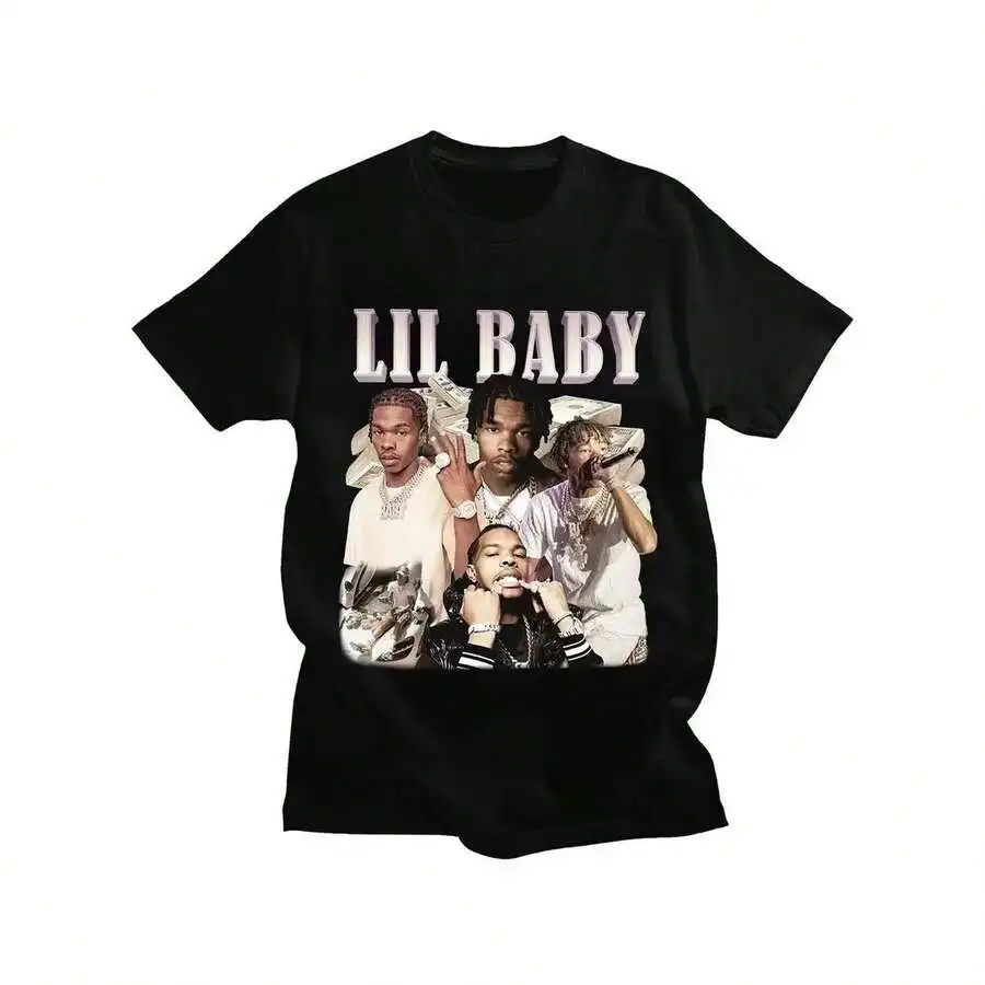 Hip Hop Rapper Lil Baby T Vintage Graphic Tee Oversized Cotton Short Sleeve T-Shirts Streetwear Harajuku 80123