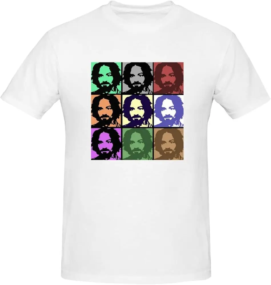 Manson T-Shirt Men's 100% Cotton Fashion Novelty Casual Crew Neck Short Sleeve Unisex Tees