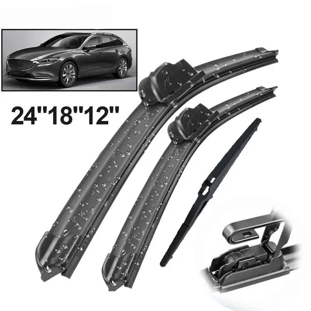 Car Wiper Front & Rear Wiper Blades Set Kit For Mazda6 Mazda 6 GJ1 GL MK3 2012 - 2017 Windshield Windscreen Window 24