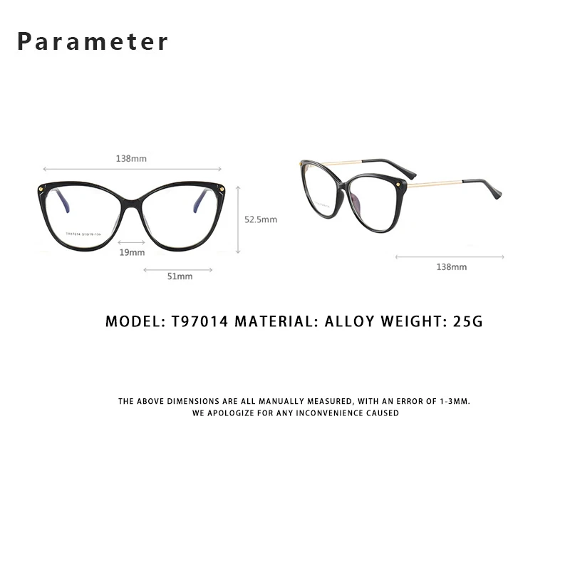 MOMOJA Fashion Elegant Spectacle Ultra Light Alloy Cat Eye Glasses Optical Prescription Eyeglasses Women's Eyewear Butterfly