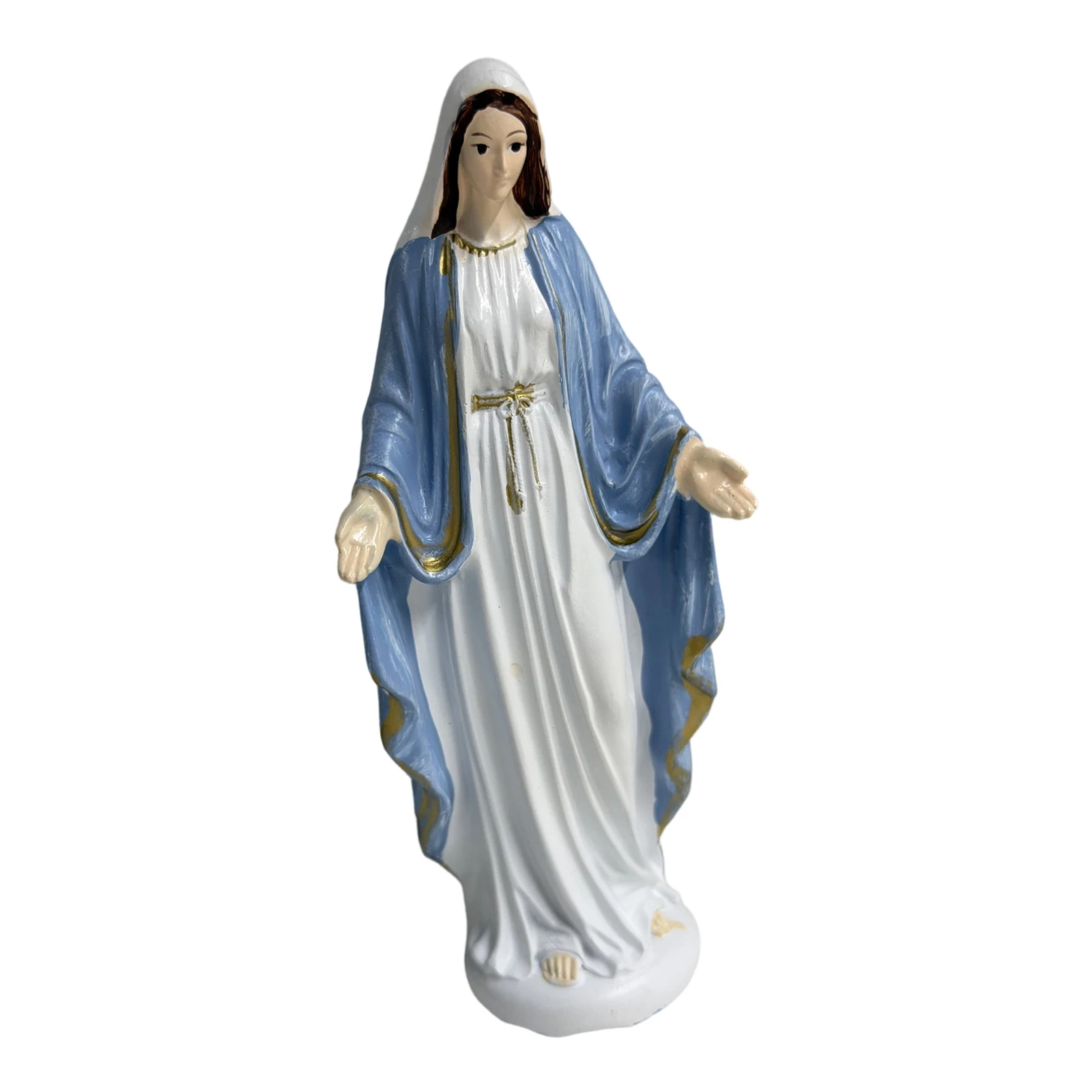 Handbemalte Marienfigur aus Kunstharz, Gesegnete Mutter Katholische Religiöse Statue für Heimdekoration – Detail 5