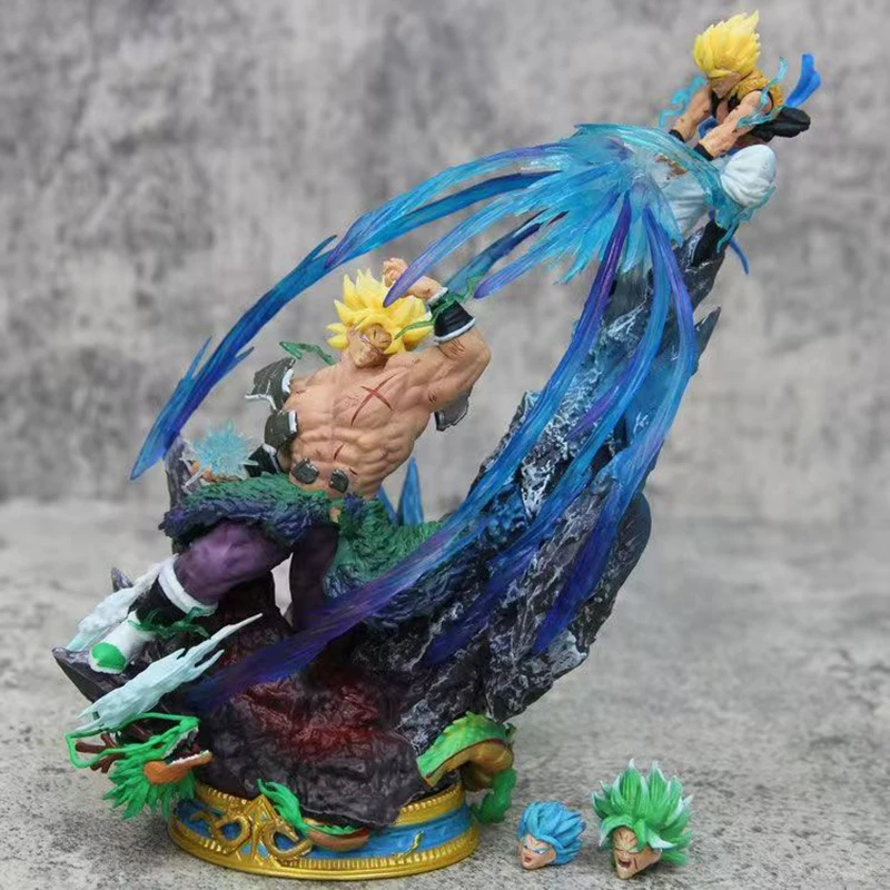 Anime Dragon Ball Broly figurki GK Gogeta VS Broly figurki 20cm kolekcja pcv Model ozdoba zabawki zabawki peryferyjne