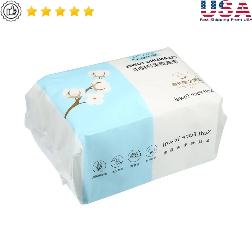 

60pcs Disposable Face Towel Soft Durable Cotton Wet Dry Facial Wipes Adults Kids Makeup Cleansing Cleaning