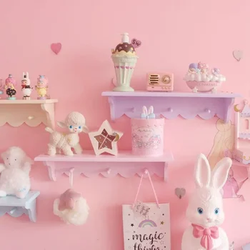 Alta qualidade de madeira rendas parede pendurado rack armazenamento rack exibição decoração interior e exterior design simples cabide prateleira