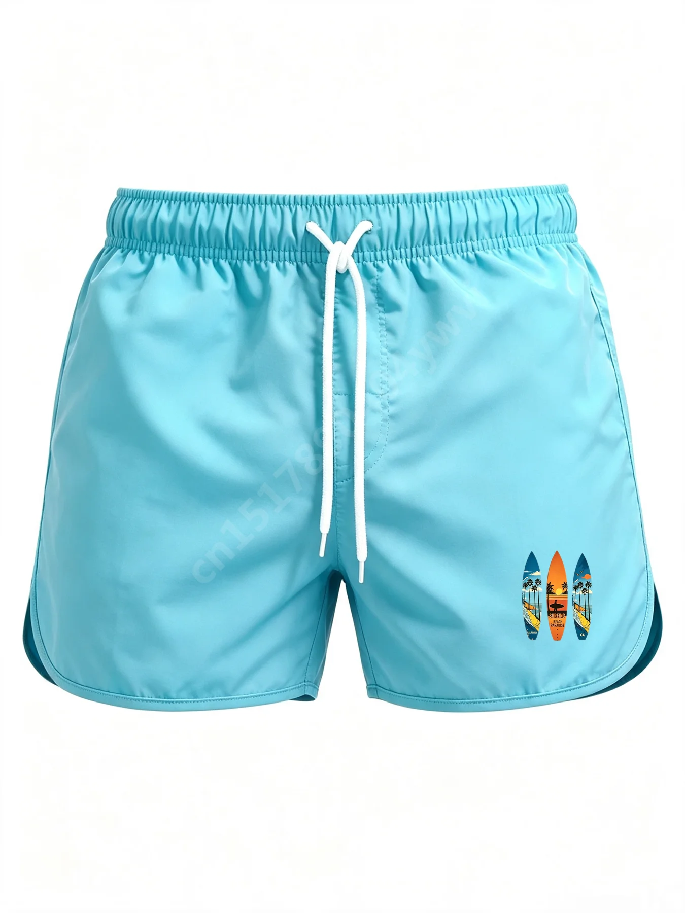 Men's Swimsuit Hawaiian Shorts Men's Summer Swim Shorts Drawstring Casual Shorts