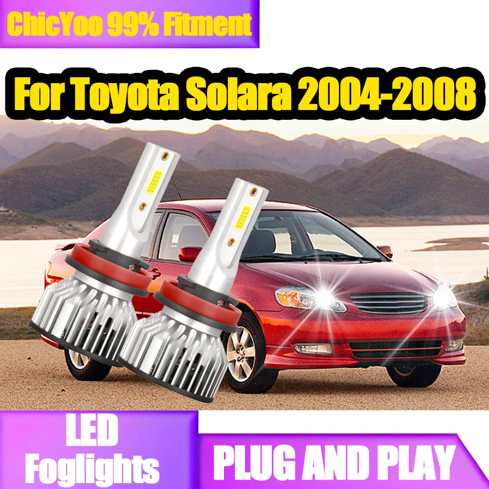 

2X 20000LM 90W светодиодные фары H11 H8 H9 ближнего света высокой мощности 12V 6000K белые Plug and Play для Toyota Solara 2004-2008