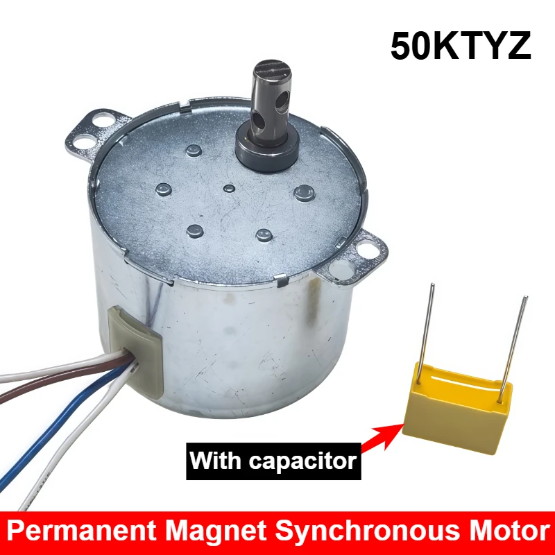 1pc Single-phase 50KTYZ Claw Pole Permanent Magnet Synchronous Motor 220-240V Micro AC Deceleration Pony Up to 6W 50/60Hz