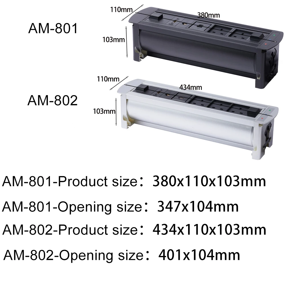 MANLEIKE Presa da tavolo Presa da tavolo con rete/Hdmi/USB/Tipo C Presa per cassetto desktop per conferenze da ufficio nascosta automatica