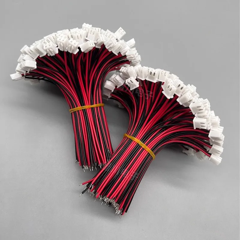 100PCS XH2.54 2.54mm pitch terminal wire 2P single head connection wire 60/80/100/150/200/250/300mm electronic wire 22/24/26AWG